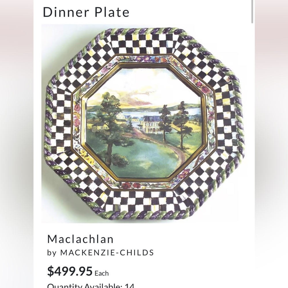 Discontinued Maclachlan
by MACKENZIE-CHILDS dinner plates